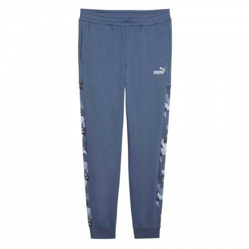 Front - Puma Mens Essentials Fleece Camo Jogging Bottoms