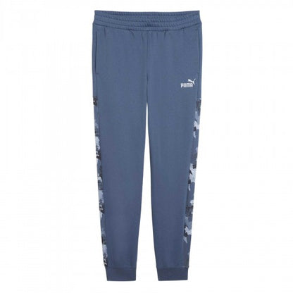Front - Puma Mens Essentials Fleece Camo Jogging Bottoms