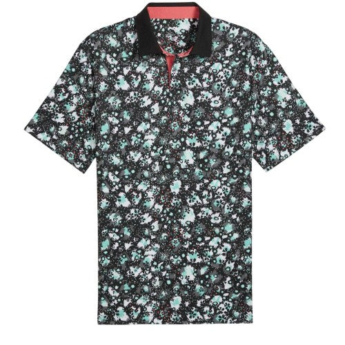 Front - Puma Mens Cloudspun Abstract Camo Polo Shirt