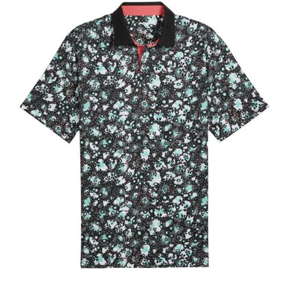 Front - Puma Mens Cloudspun Abstract Camo Polo Shirt