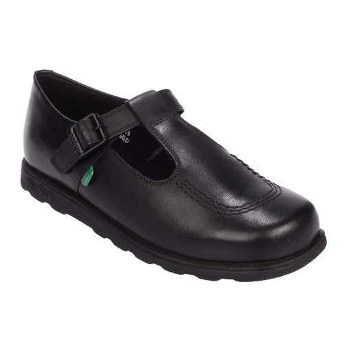 Front - Kickers Womens/Ladies Fragma Leather T Buckle Work Shoes