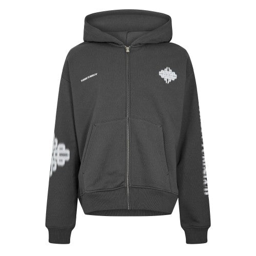 Front - Couture Club Mens Blurred Full Zip Hoodie