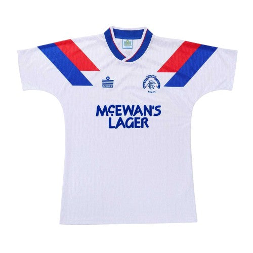 Front - Team Mens 1990-1992 Rangers FC Away Shirt
