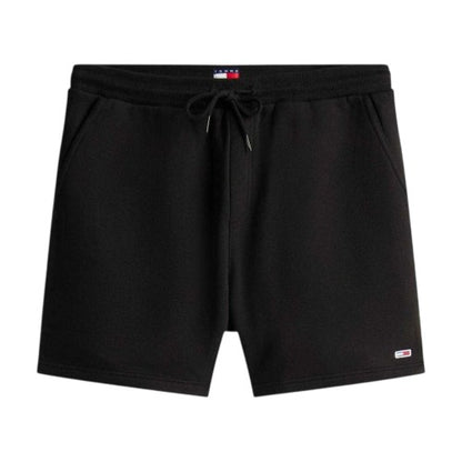 Front - Tommy Jeans Mens Fleece Flag Logo Sweat Shorts