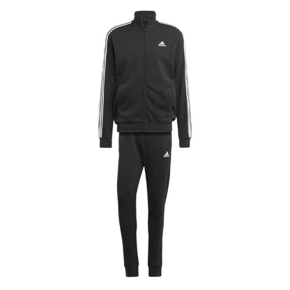Front - Adidas Mens Sportswear Basic 3 Stripes French Terry Tracksuit Set