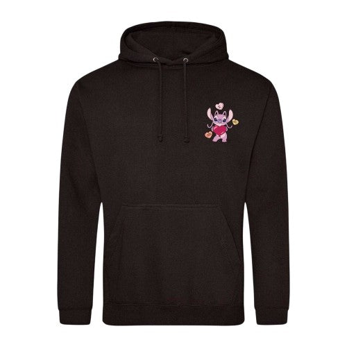 Front - Lilo & Stitch Mens Angel Energy Heart Hoodie
