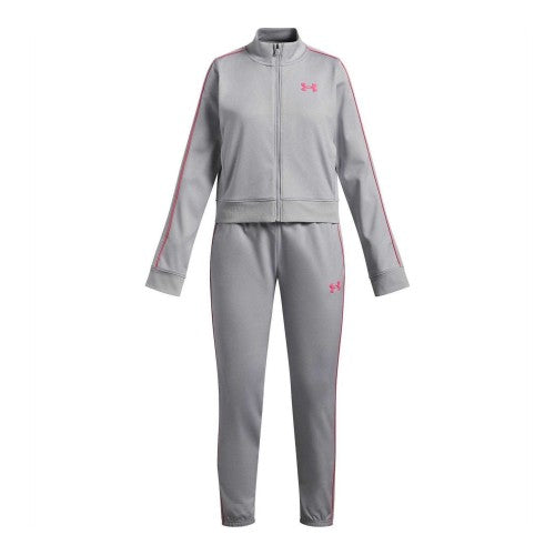 Front - Under Armour Girls Icon Cropped Tracksuit Set