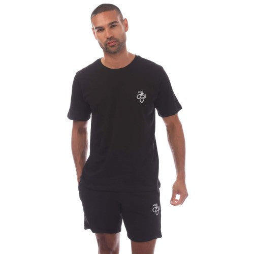 Front - Jack And Jones Mens Tag T-Shirt & Shorts Set