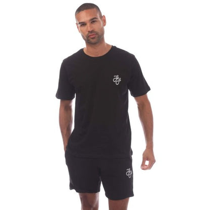 Front - Jack And Jones Mens Tag T-Shirt & Shorts Set
