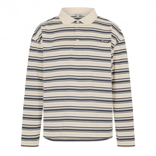 Front - Belier Mens Stripe Long-Sleeved Polo Shirt