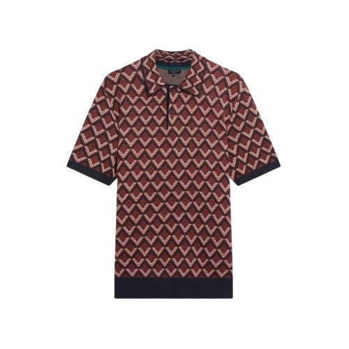 Front - Ted Baker Mens Geometric Jacquard Short-Sleeved Polo Shirt