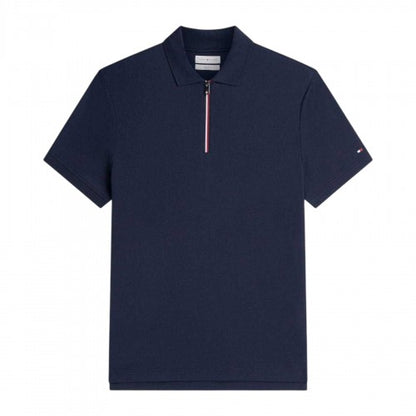 Front - Tommy Hilfiger Mens Quarter Zip Regular Polo Shirt