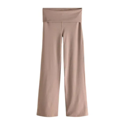 Mink - Front - Nike Womens-Ladies One Solid Dri-FIT Flared Trousers