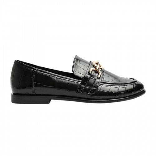 Front - Where´s That From Womens/Ladies Chain Detail Loafers