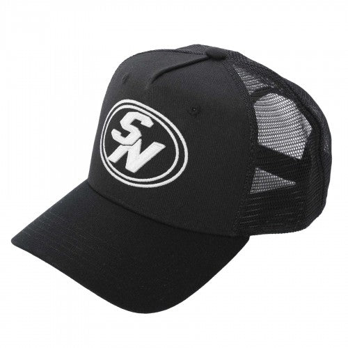 Front - Societe Noir Mens Embroidered Logo Trucker Cap