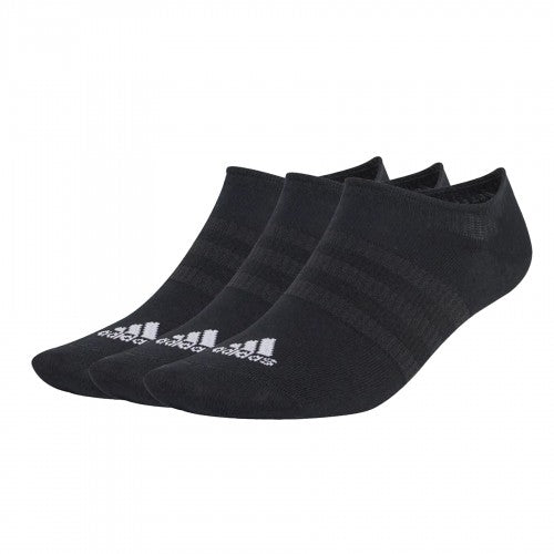Front - Adidas Unisex Adult Thin And Light No-Show Socks (Pack of 3)