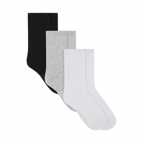 Front - Skims Unisex Adult Crew Ribbed Sports Socks (Pack of 3)