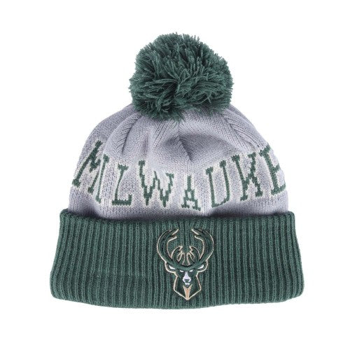 Front - New Era Mens NBA Tip Off 2023 Milwaukee Bucks Two Tone Beanie