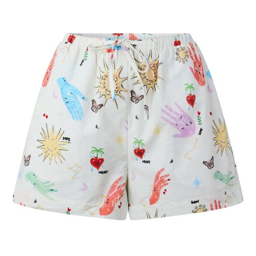 Front - Never Fully Dressed Womens/Ladies Woven Graphic Print Relaxed Fit Track Shorts