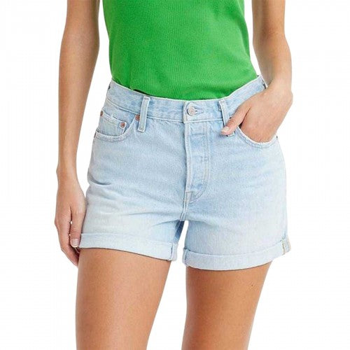 Front - Levis Womens/Ladies 501 Denim Rolled Hem Shorts