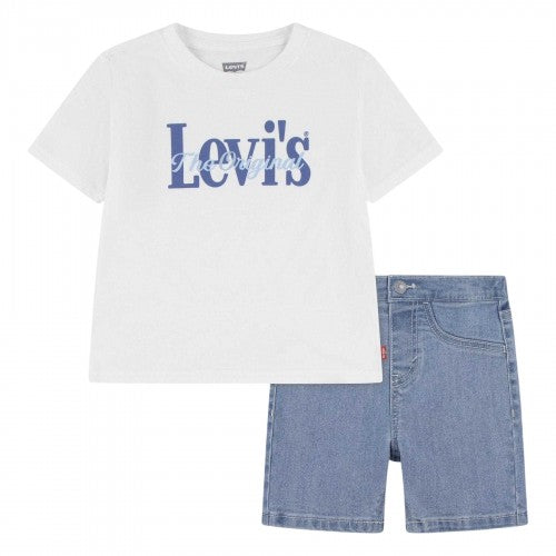 Front - Levis Baby Boys Big Logo T-Shirt & Shorts Set