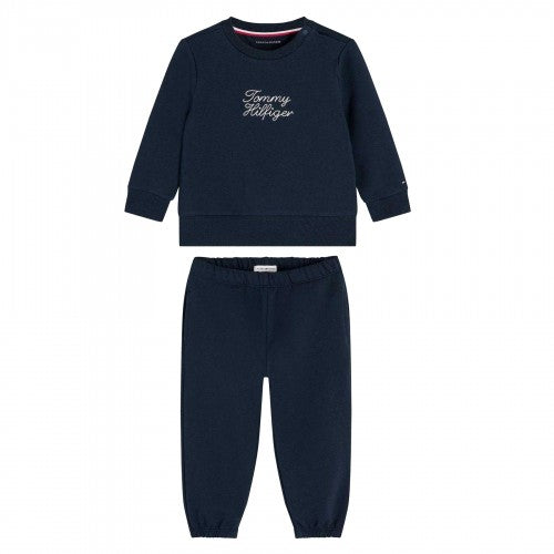 Front - Tommy Hilfiger Childrens/Kids Logo Tracksuit Set