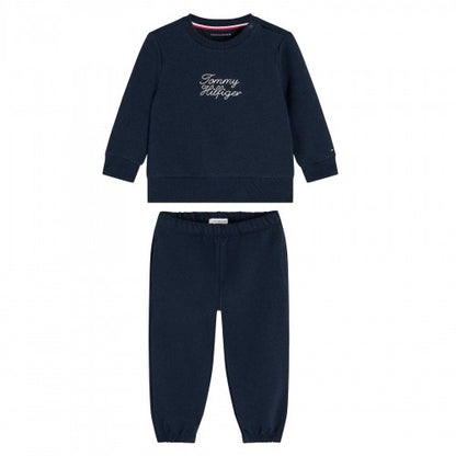 Front - Tommy Hilfiger Childrens/Kids Logo Tracksuit Set
