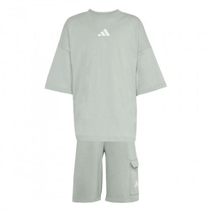 Front - Adidas Childrens/Kids Tiro_Nster T-Shirt & Shorts Set