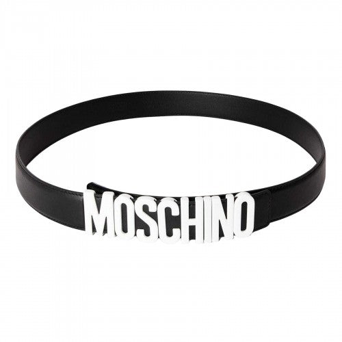 Front - Moschino Mens Logo Leather Belt