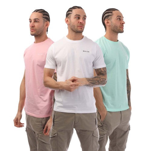 Front - Nicce Mens Iversent T-Shirt (Pack of 3)