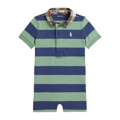 Front - Ralph Lauren Baby Shortall Short-Sleeved Romper