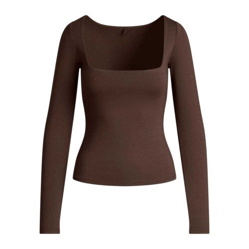 Front - Skims Womens/Ladies Square Neck Fitted Top