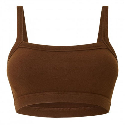 Front - Grace Jacob Womens/Ladies Espresso Bralt Plain Crop Top