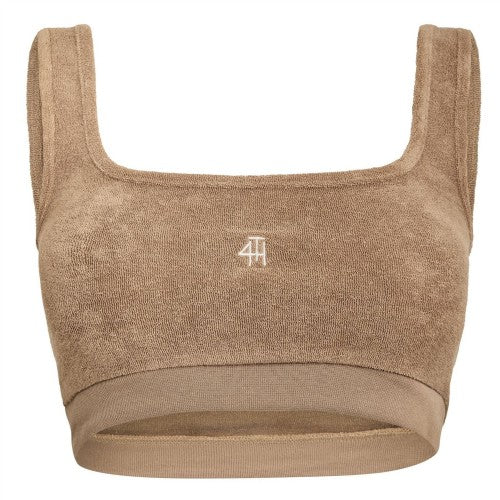 Front - 4th & Reckless Womens/Ladies Drift Strappy Plush Crop Top