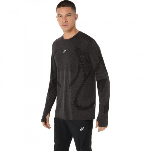 Front - Asics Mens Seamless Long-Sleeved Track Top