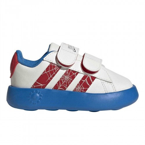 Front - Adidas Childrens/Kids Grand Court Spider-Man Touch Fastening Trainers