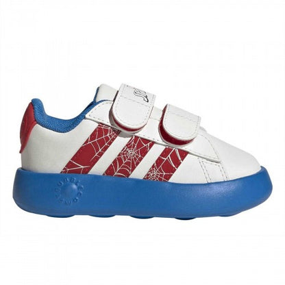 Front - Adidas Childrens/Kids Grand Court Spider-Man Touch Fastening Trainers