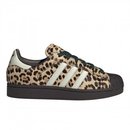 Front - Adidas Womens/Ladies Superstar Leopard Print Low Trainers