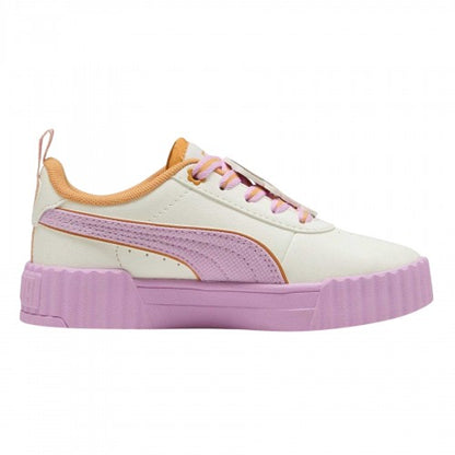 Front - Puma Childrens/Kids Carina 3.0 Dora The Explorer Leather Chunky Flat Trainers