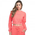 Front - SikSilk Womens/Ladies Embroidered Loop Back Crop Sweatshirt