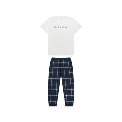 Front - Lyle & Scott Mens Ezekial Logo Pyjama Set