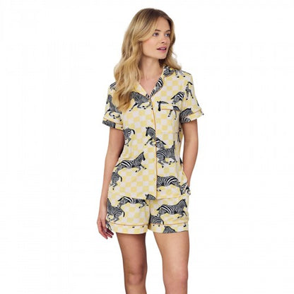 Front - Chelsea Peers Womens/Ladies Animal Print Short Pyjama Set