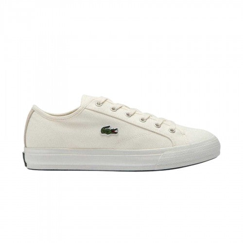 Front - Lacoste Mens Backcourt Canvas Trainers
