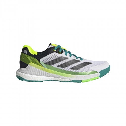 White-Core Black-Lime - Front - Adidas Mens Crazyquick Padel Shoes
