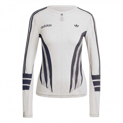 Front - Adidas Womens/Ladies Atlanta Printed Full Zip Long-Sleeved T-Shirt
