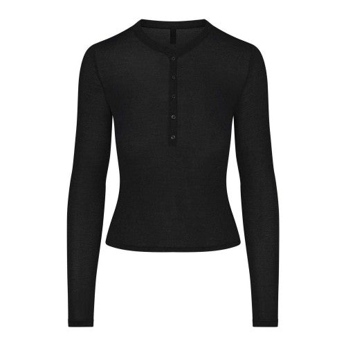 Front - Skims Womens/Ladies Sheer Henley Top