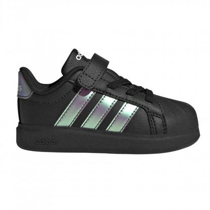 Front - Adidas Childrens/Kids Grand Court Iridescent Trainers
