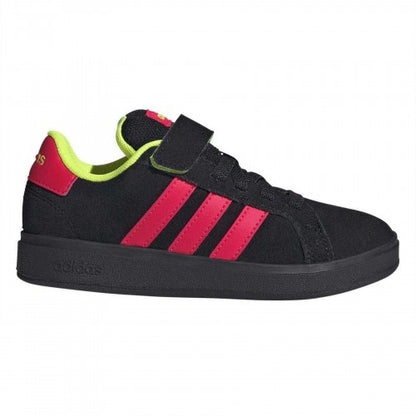Front - Adidas Childrens/Kids Grand Court Leather Flat Trainers