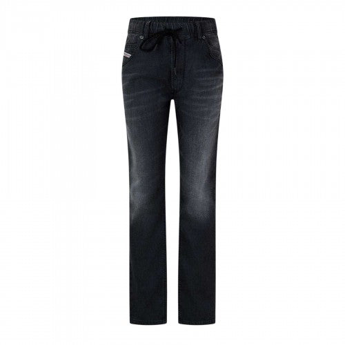 Front - Diesel Mens Krooley-Ne Sweat Denim Tapered Jeans