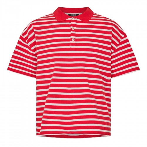 Front - Summit Mens Striped Short-Sleeved Polo Shirt